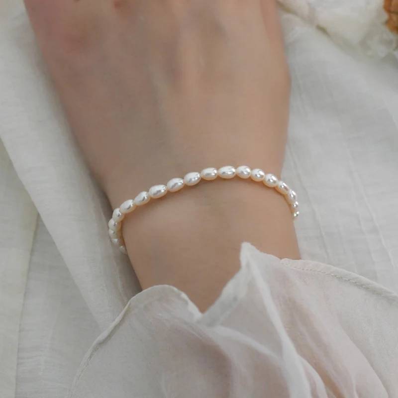 Natural Freshwater White Rice Pearl Bracelet
