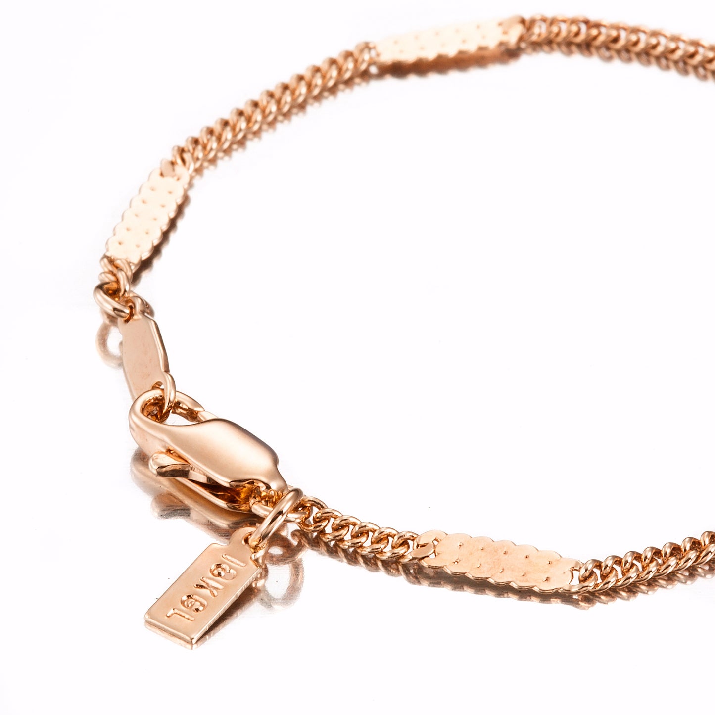 Pulsera infantil Saskia Link chapada en oro amarillo pesado de 18 quilates con cierre de loro - B101-Y