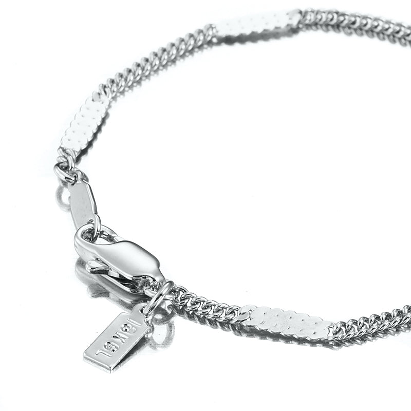 925 Sterling Silver Plated Saskia Link Child Bracelet with Parrot Clasp - USA Made