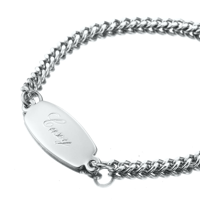 925 Sterling Silver Plated Baby ID Bracelet with Parrot Clasp - USA Made