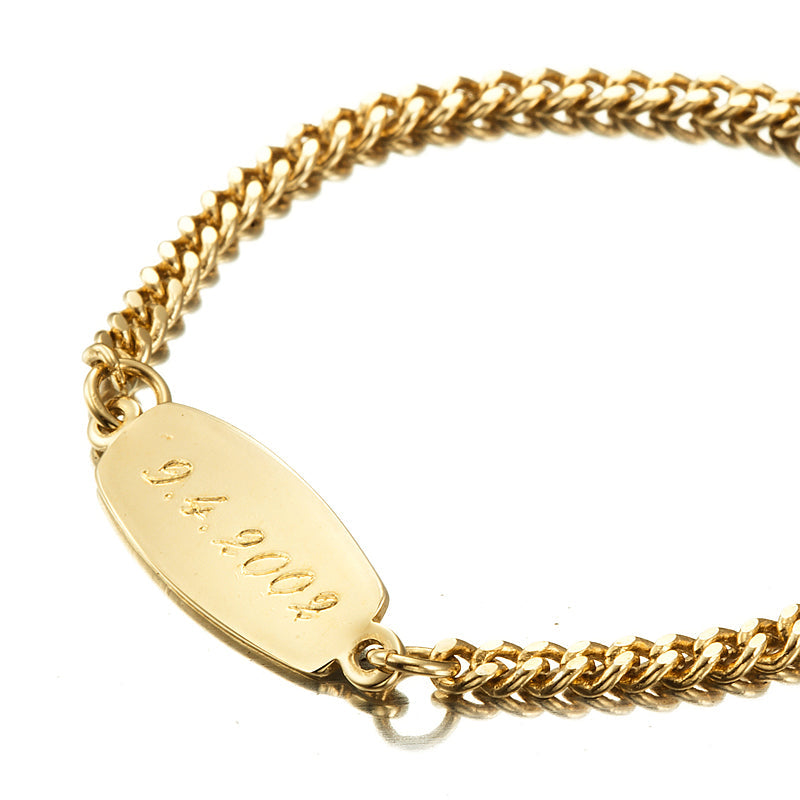 Pulsera de identificación para bebé chapada en oro amarillo pesado de 18 quilates con cierre de loro - Fabricada en EE. UU.