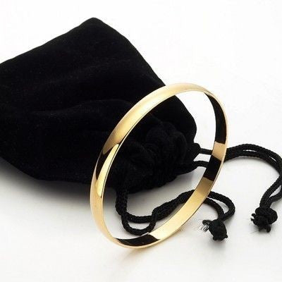 18 Karat schweres, gelbvergoldetes, schlichtes 7-mm-Armband – hergestellt in den USA