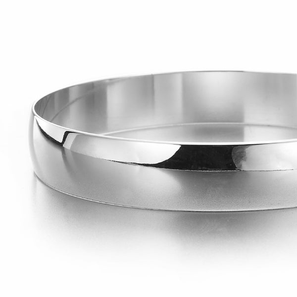 Extra Wide 925 Sterling Silver Plated Women's 13mm Plain Bangle - USA Made