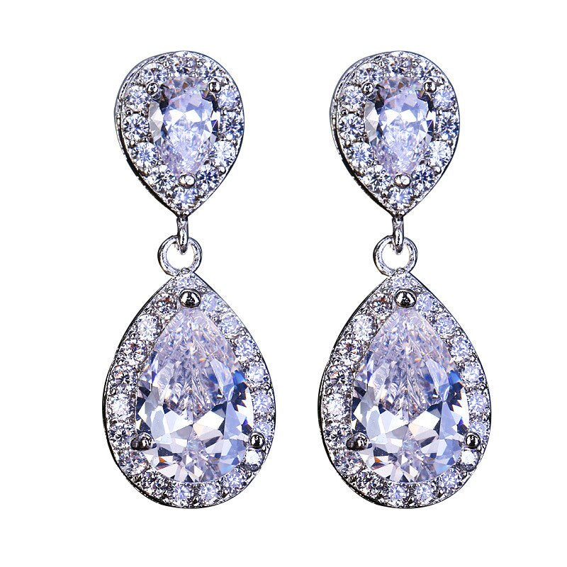 Stunning Simulated Diamond Teardrop Earrings
