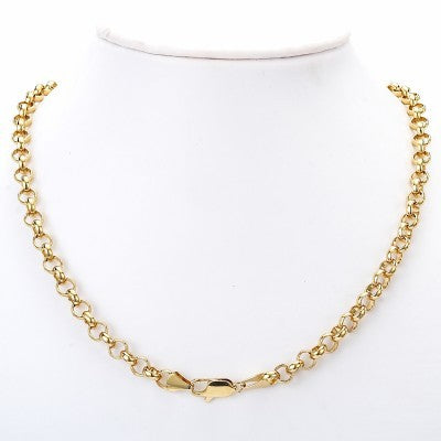 Collar de cadena Belcher chapado en oro amarillo de 18 quilates con cierre de mosquetón
