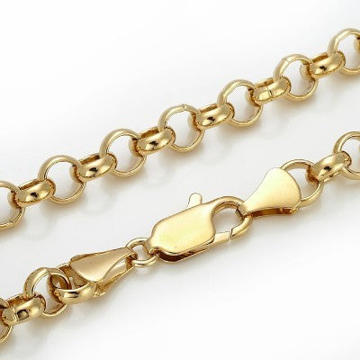 Collar de cadena Belcher chapado en oro amarillo de 18 quilates con cierre de mosquetón