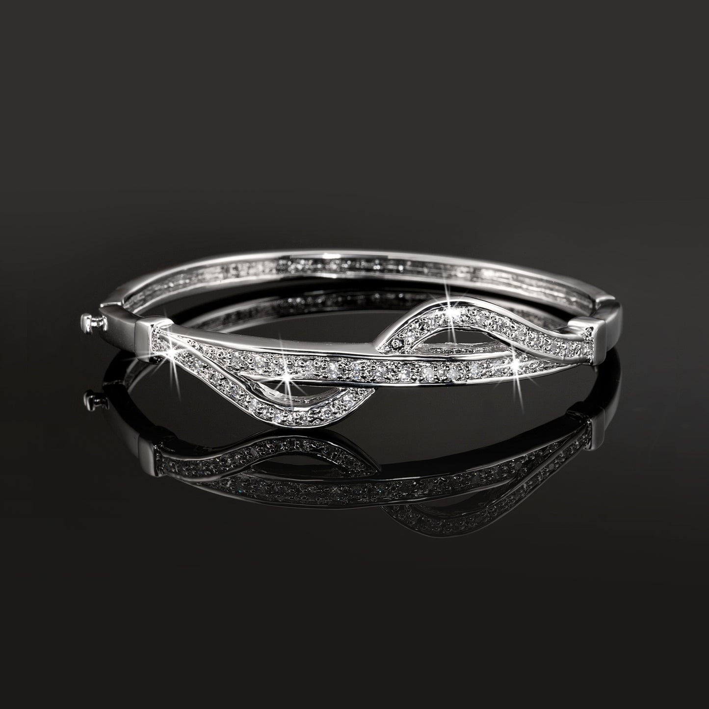 Designer Crossover Bangle Featuring Crystals by Swarovski®