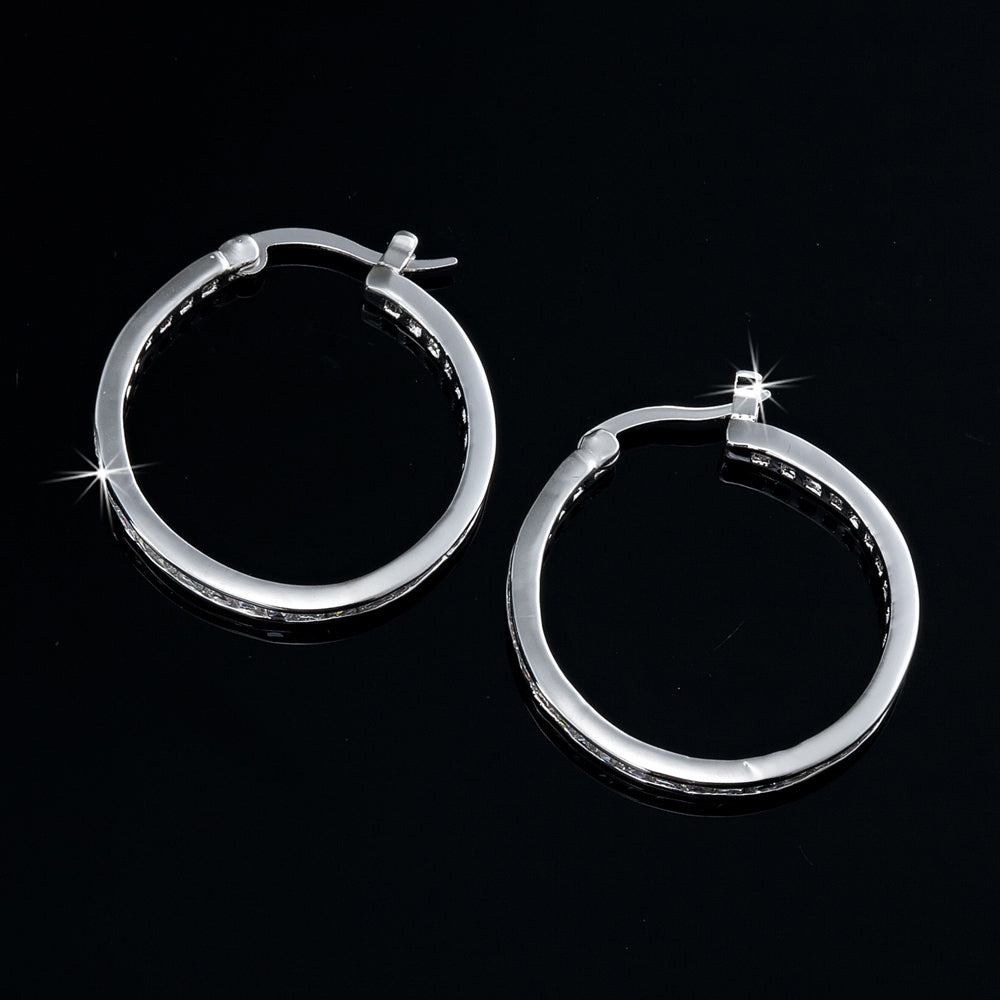 Large Circle Hoop Earrings Featuring 66 Crystals by Swarovski®