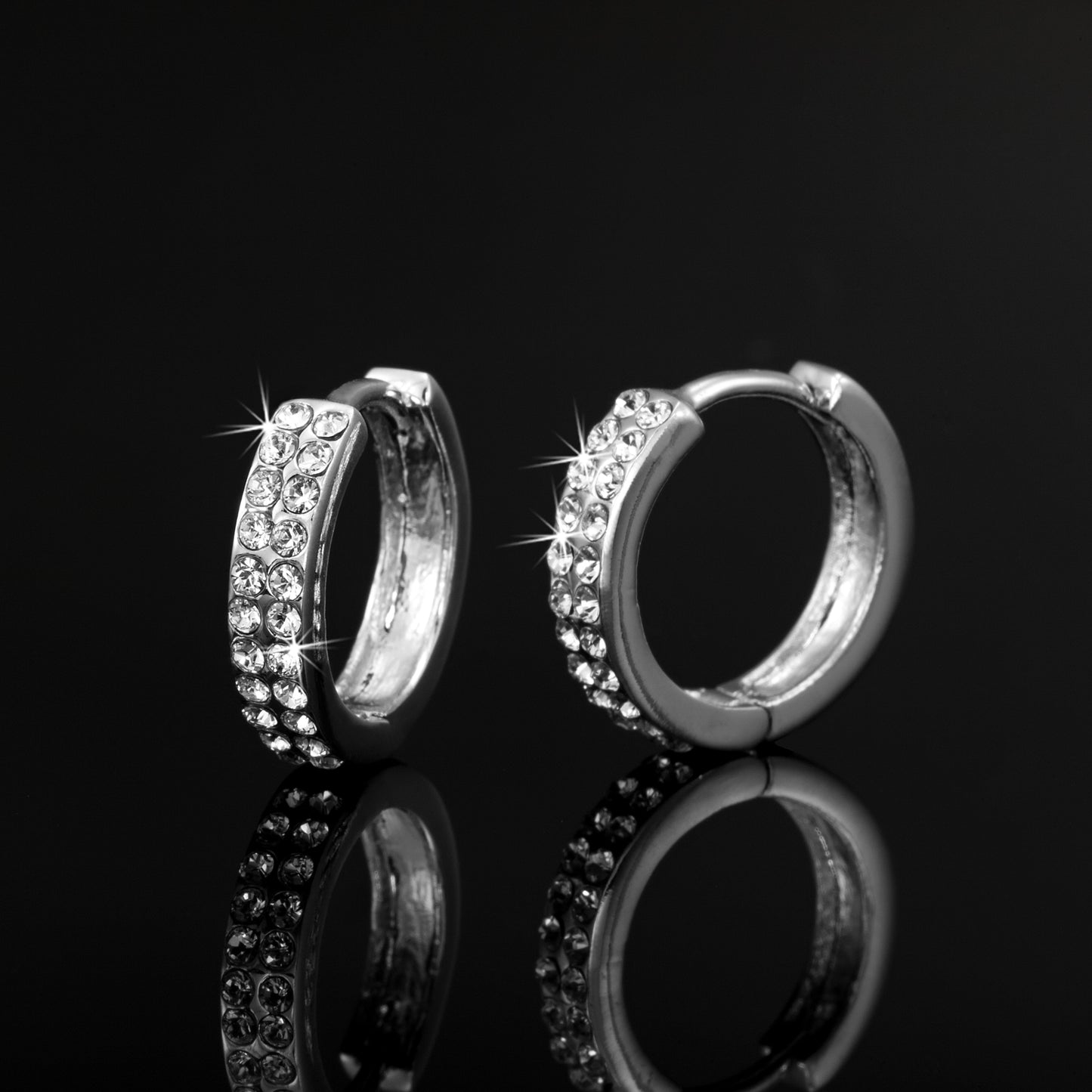 Hoop Earrings Featuring 44 Crystals by Swarovski®