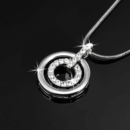 Double Circle Pendant Necklace Featuring 20 Crystals by Swarovski®