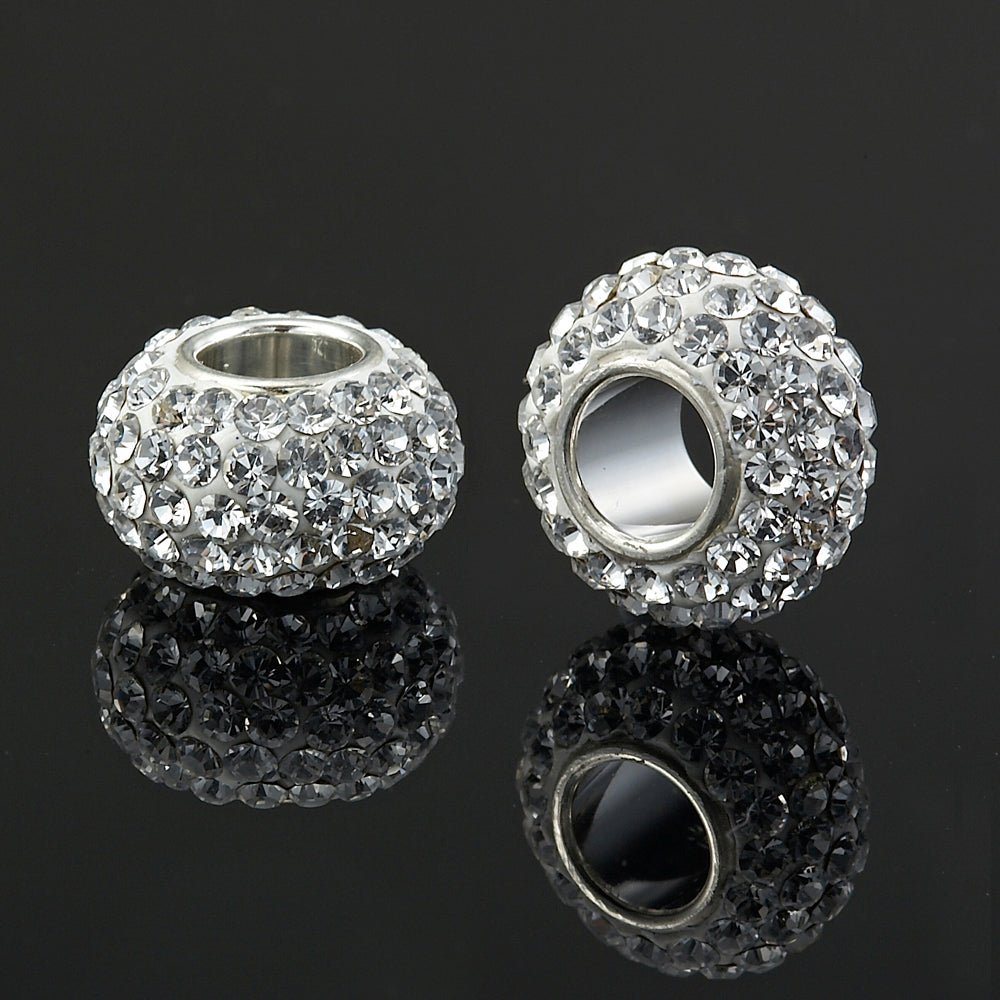 Solid 925 Sterling Silver Spinner Pendants Made with 80+ Crystals by Swarovski®  - Fits PANDORA Bracelet