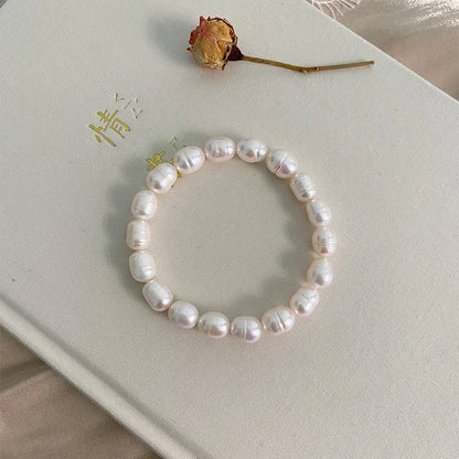 Genuine White Freshwater Pearl Beaded Bracelet