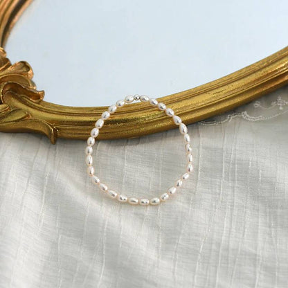 Natural Freshwater White Rice Pearl Bracelet