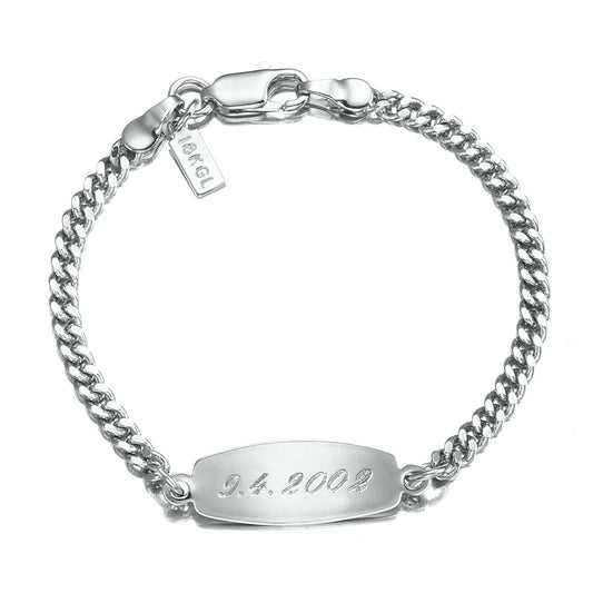 925 Sterling Silver Plated Baby ID Bracelet with Parrot Clasp - USA Made