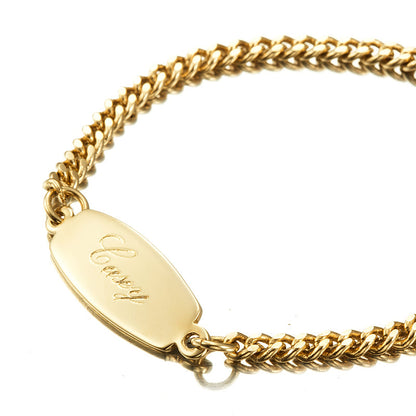 Pulsera de identificación para bebé chapada en oro amarillo pesado de 18 quilates con cierre de loro - Fabricada en EE. UU.