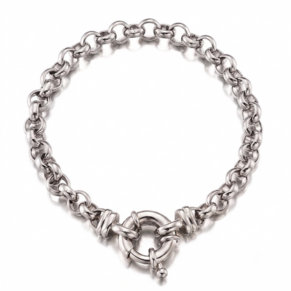 925 Sterling Silver Plated 6mm Belcher Chain Bracelet with Marina Bolt Clasp