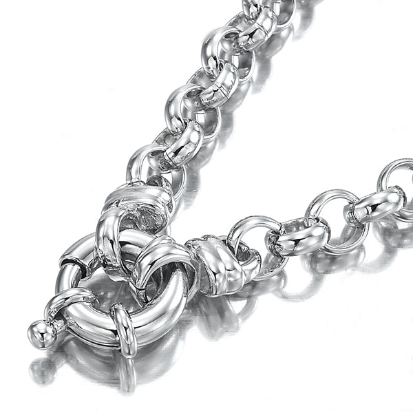 925 Sterling Silver Plated Belcher Chain Bracelet with Bolt Clasp