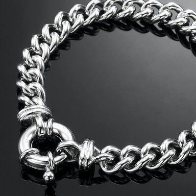 925 Sterling Silver Plated  Euro Chain Bracelet with Bolt Clasp - USA Made