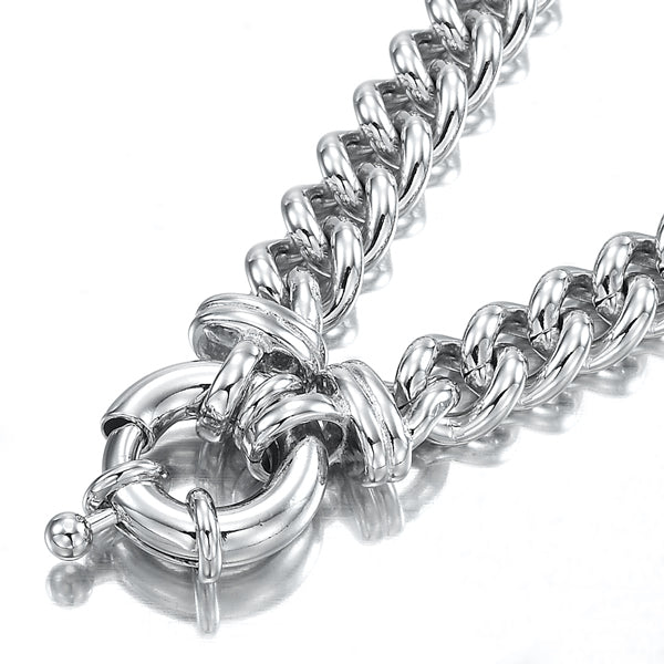 925 Sterling Silver Plated  Euro Chain Bracelet with Bolt Clasp - USA Made