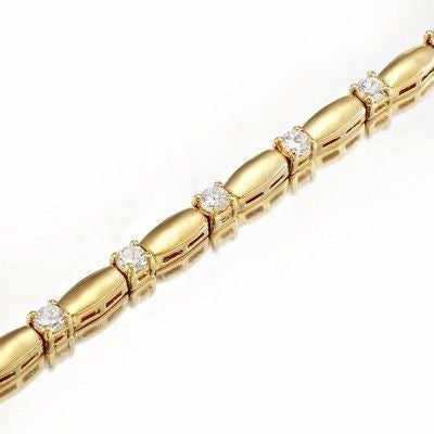 18ct Heavy Yellow Gold Plated Tennis Bracelet Made with SWAROVSKI® Crystals- USA Made