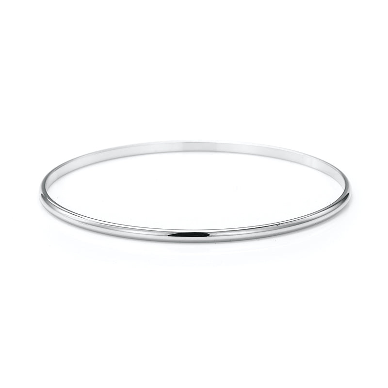 Heavy 925 Sterling Silver Plated Plain 3mm Bangle - USA Made