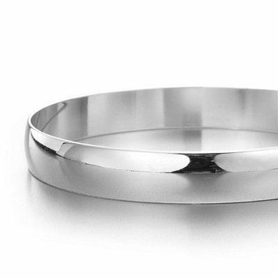 925 Sterling Silver Plated 10mm Plain Women's Bangle - USA Made