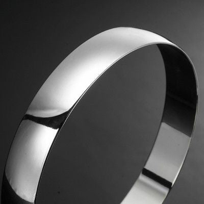 Extra Wide 925 Sterling Silver Plated  Women's 13mm Plain Bangle - USA Made