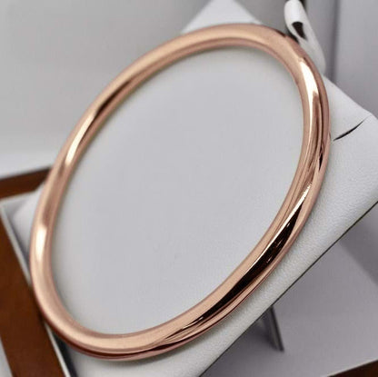 Klassischer massiver Golf-Armreif, schwer, rosévergoldet, 66 mm breit