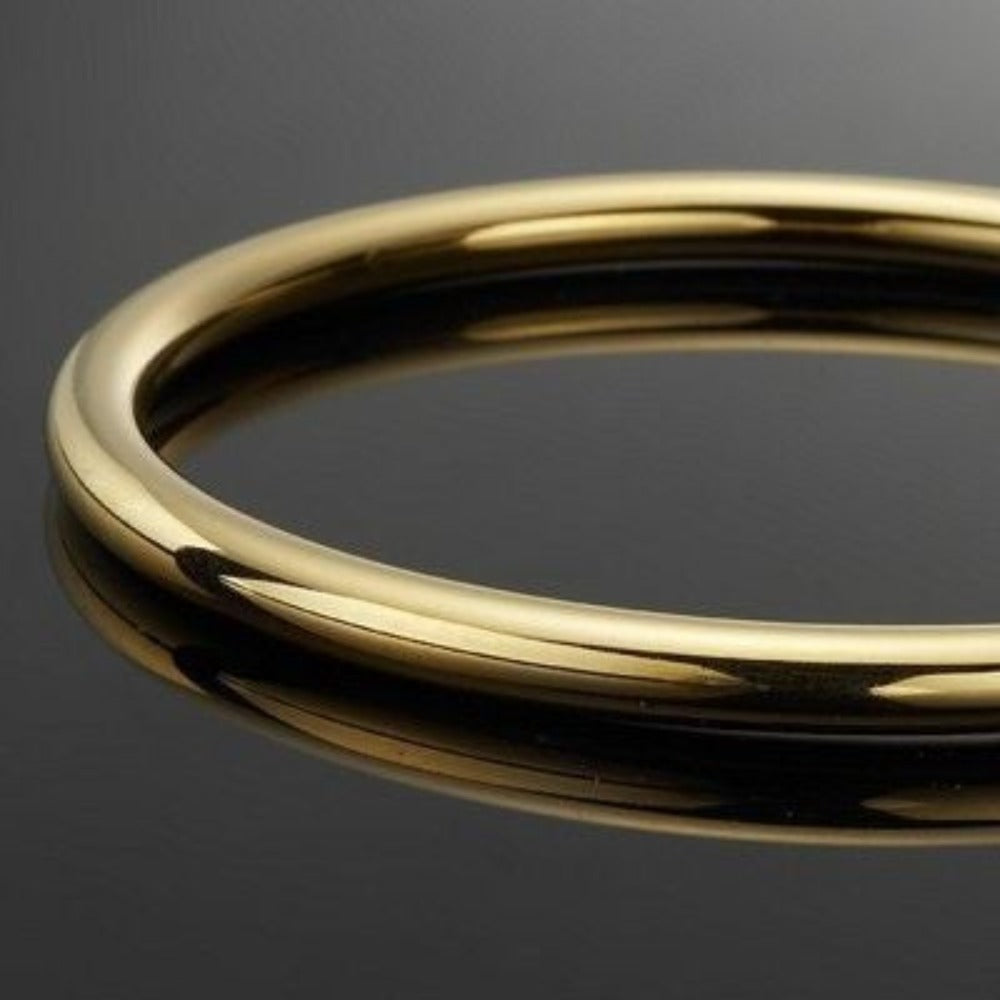 18ct Heavy Yellow Gold Plated Classic Solid Golf Bangle