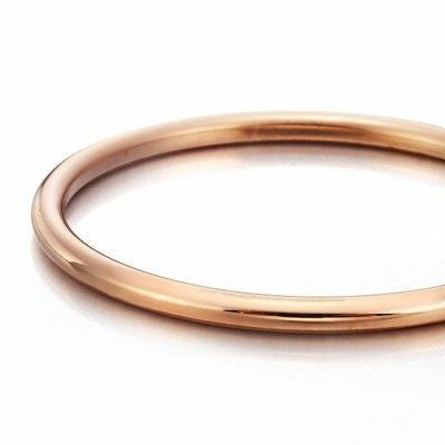 18ct Heavy Rose Gold Plated Classic Wide Solid Golf Bangle