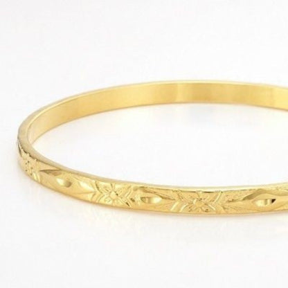 18 Karat schweres, gelbvergoldetes, filigranes, schlichtes 4,5-mm-Armband – hergestellt in den USA