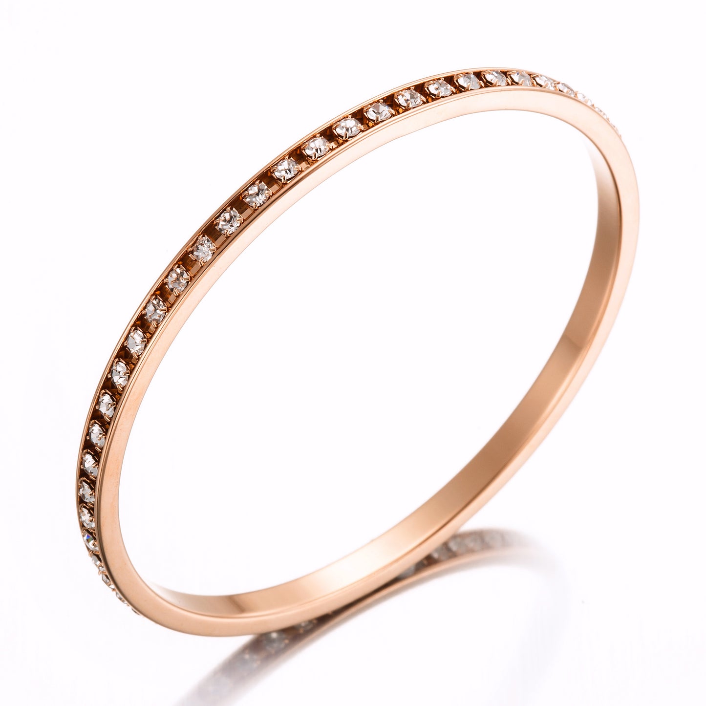 18ct Heavy Rose Gold Plated Bangle Made with SWAROVSKI® Crystals