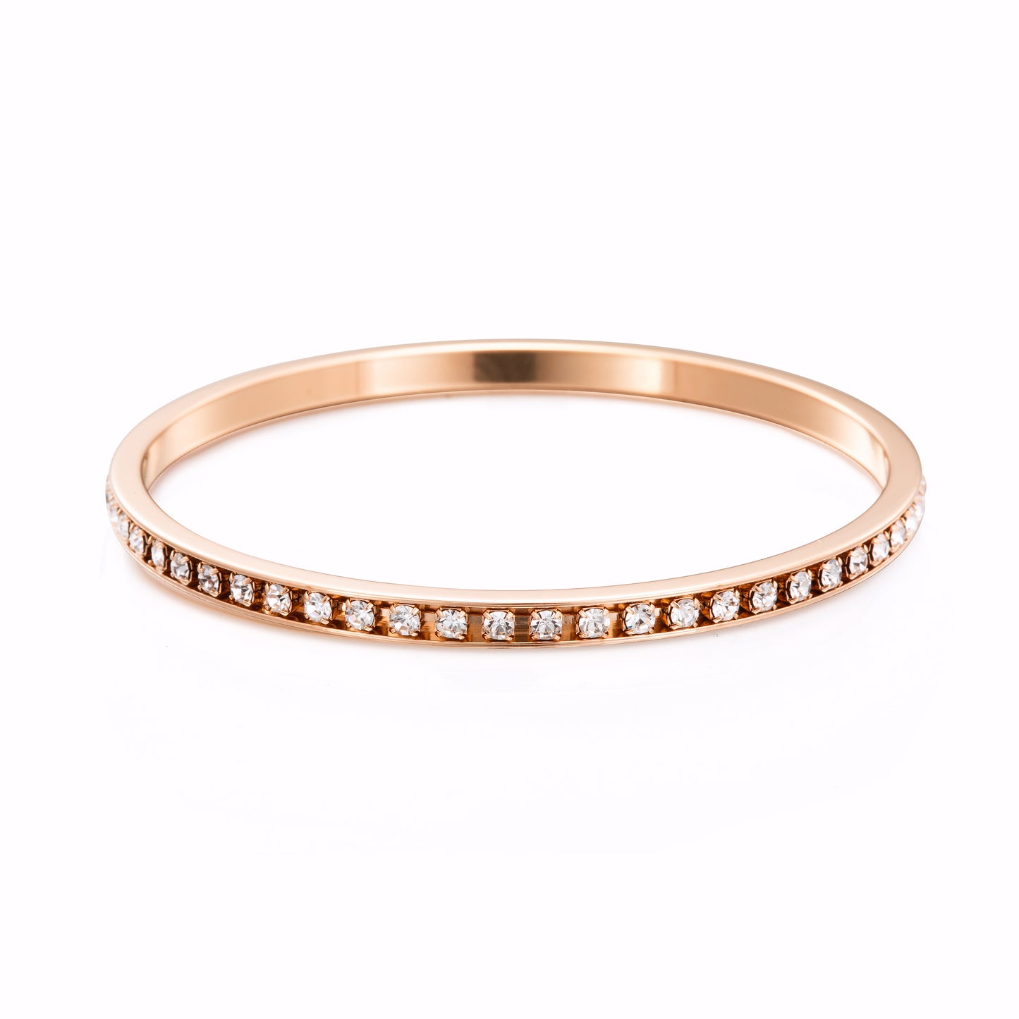 18ct Heavy Rose Gold Plated Bangle Made with SWAROVSKI® Crystals