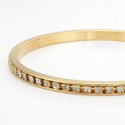 18ct Heavy Yellow Gold Plated Bangle Made with SWAROVSKI® Crystals