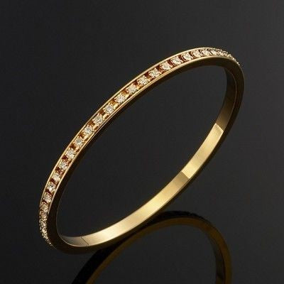 18ct Heavy Yellow Gold Plated Bangle Made with SWAROVSKI® Crystals