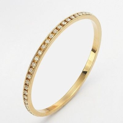 18ct Heavy Yellow Gold Plated Bangle Made with SWAROVSKI® Crystals