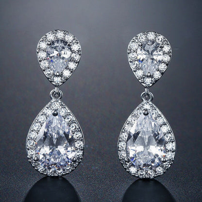 Stunning Simulated Diamond Teardrop Earrings