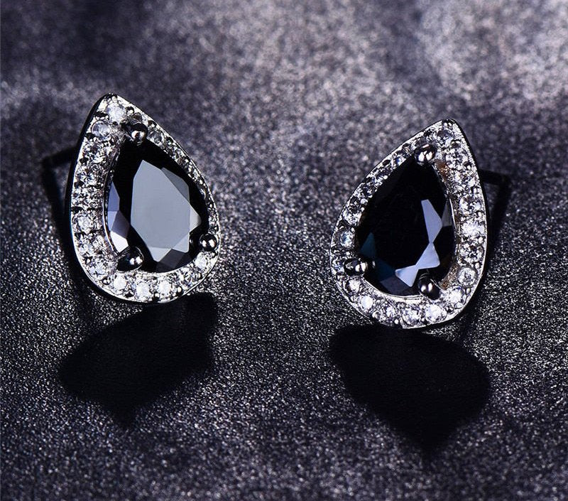 Designer Simulated Diamond Teardrop Earrings