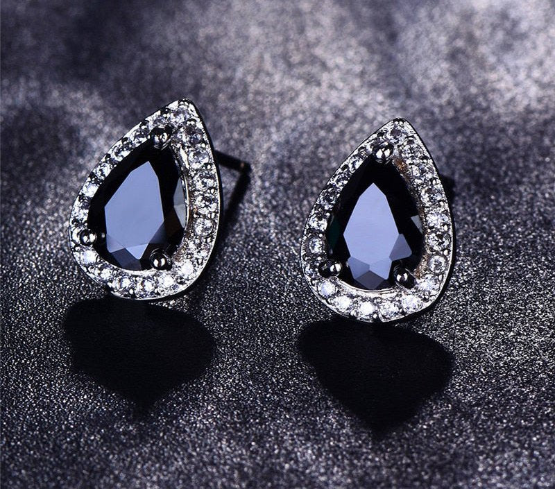 Designer Simulated Diamond Teardrop Earrings