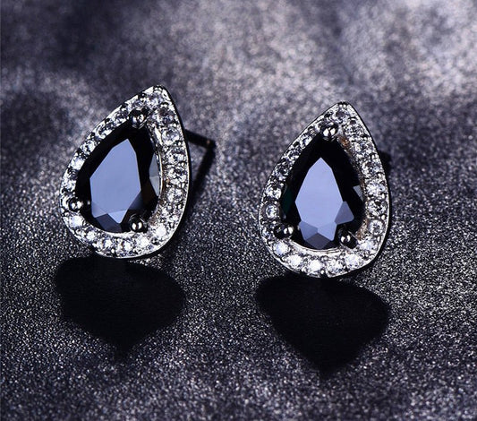 Designer Simulated Diamond Teardrop Earrings