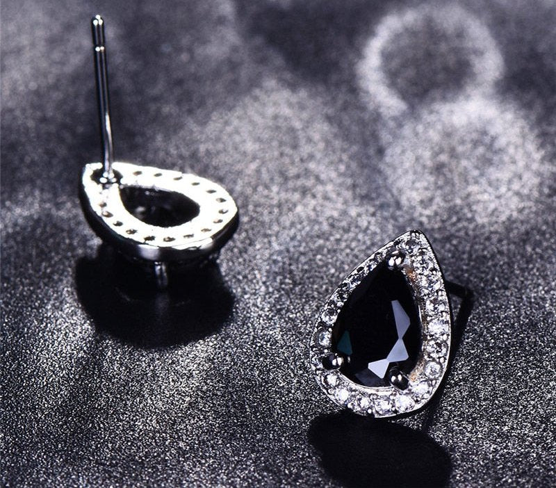 Designer Simulated Diamond Teardrop Earrings