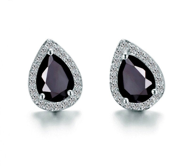 Designer Simulated Diamond Teardrop Earrings