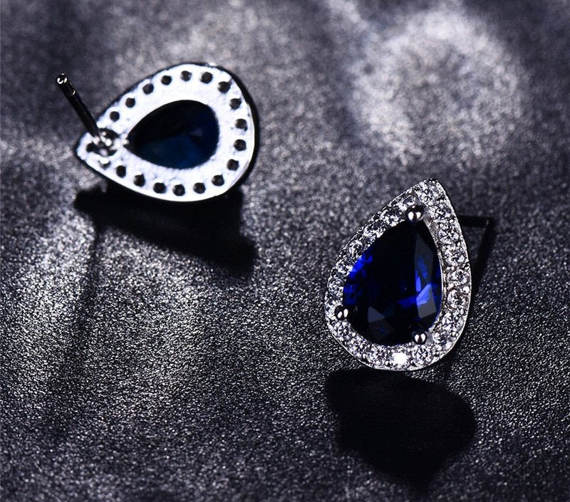 Designer Simulated Diamond Teardrop Earrings