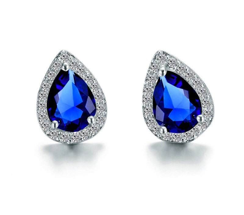 Designer Simulated Diamond Teardrop Earrings