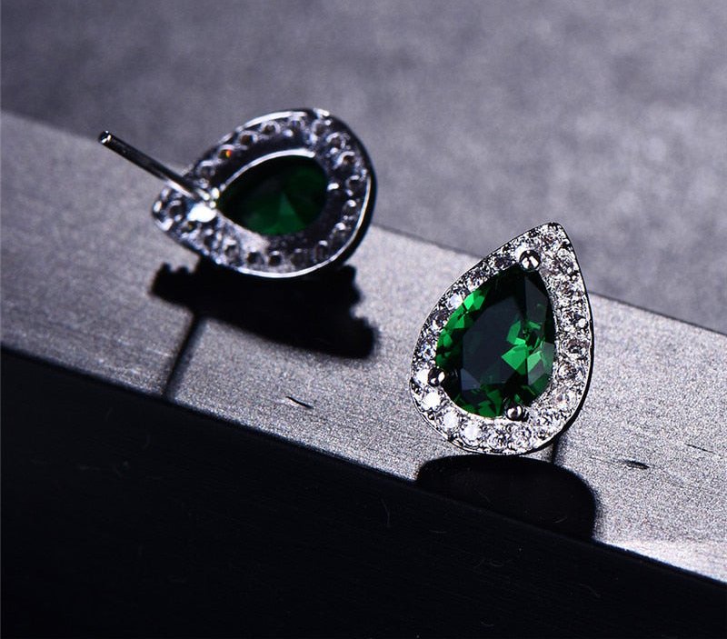 Designer Simulated Diamond Teardrop Earrings