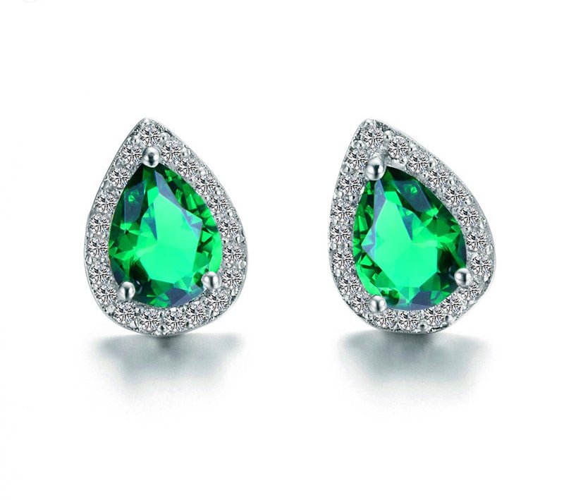 Designer Simulated Diamond Teardrop Earrings