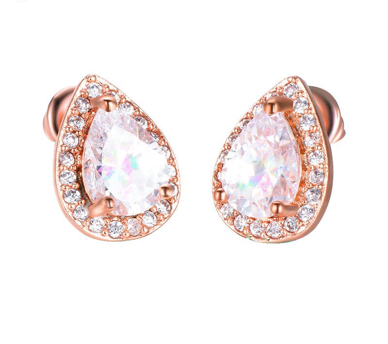Designer Simulated Diamond Teardrop Earrings