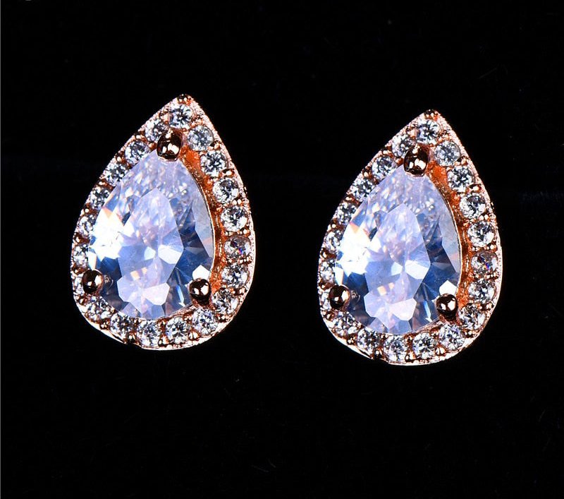 Designer Simulated Diamond Teardrop Earrings