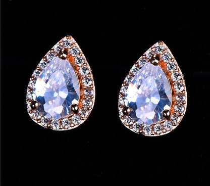Designer Simulated Diamond Teardrop Earrings