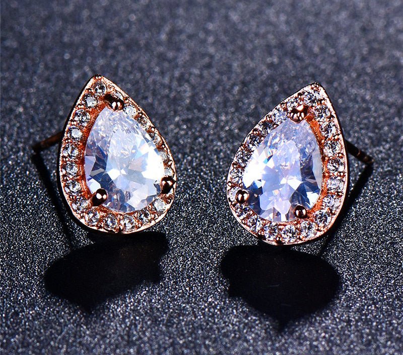 Designer Simulated Diamond Teardrop Earrings